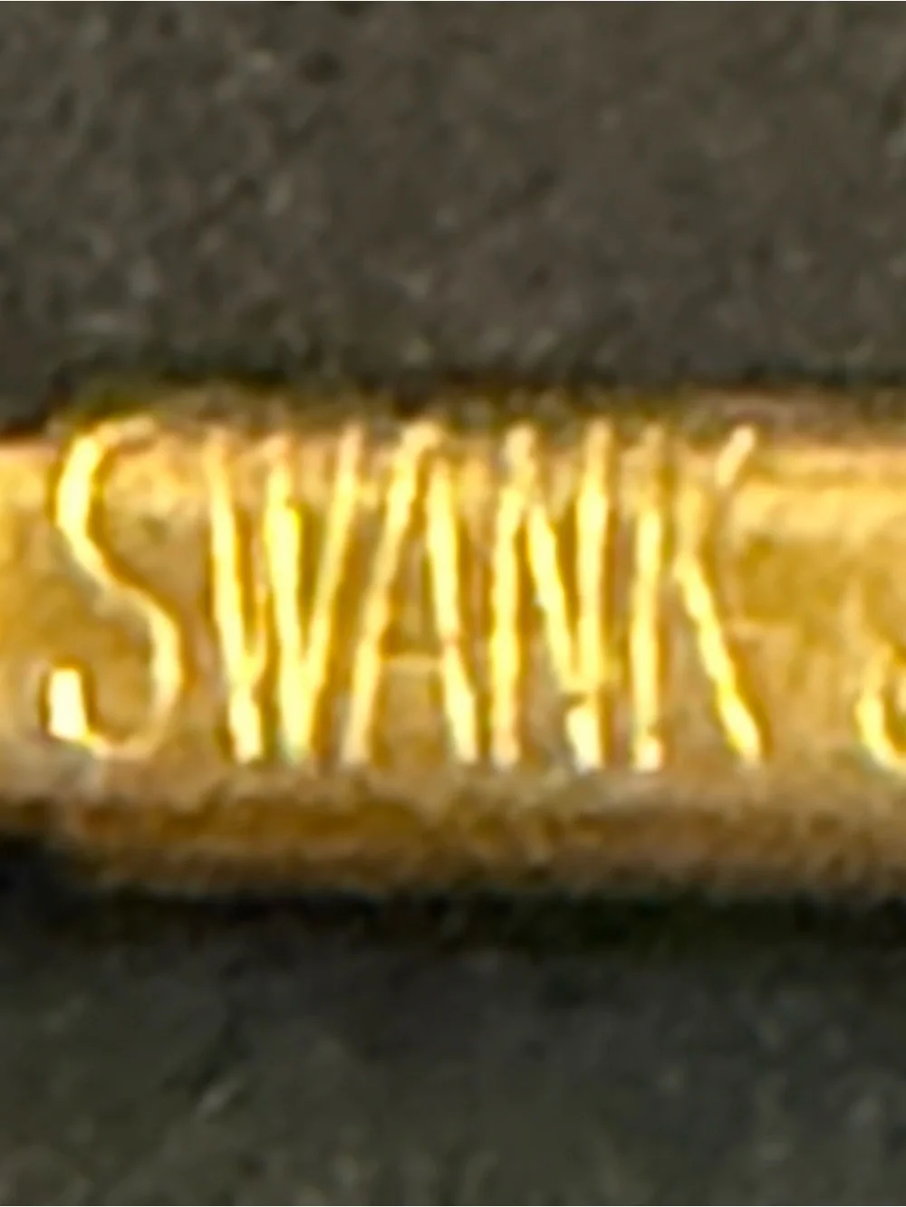 Vintage Swank Tie Bar Clip Gold Tone Chain Men's Jewelry Retro Dad Father Lot 2x